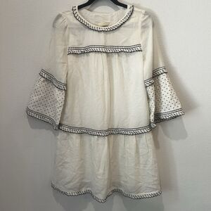 Anthropologie The Korner Embroidered Mini Dress Sz S Flaw Read Party Holidays